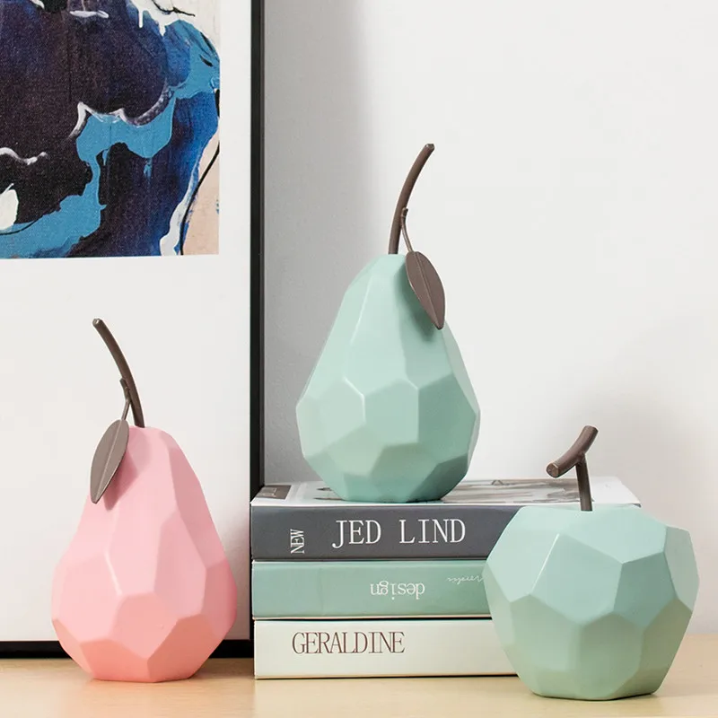 Складная бумажная Геометрическая Статуэтка из смолы с имитацией яблока и груши