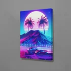 Постер Synthwave в стиле ретро, на холсте, для гостиной, спальни, кабинета, спальни
