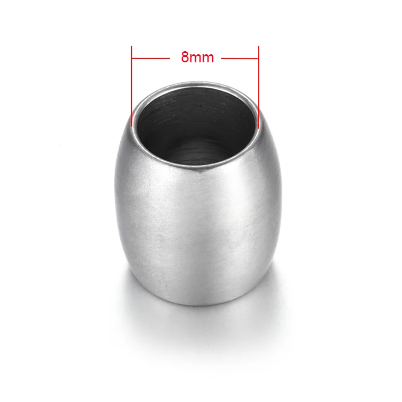 Matte Hole 8mm Разделитель из нержавеющей стали, бусины с большим отверстием, ползунок, подвески, кожаный браслет, изготовление ювелирных изделий, принадлежности для самостоятельного изготовления, аксессуары, фурнитура - Цвет: Matte Hole 8mm