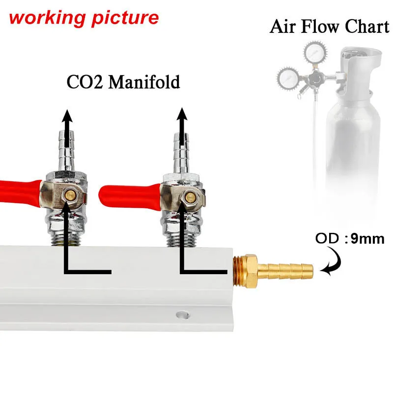 3 способа CO2 газораспределения коллектор с 9 мм штуцер для шланга на входе/выходе