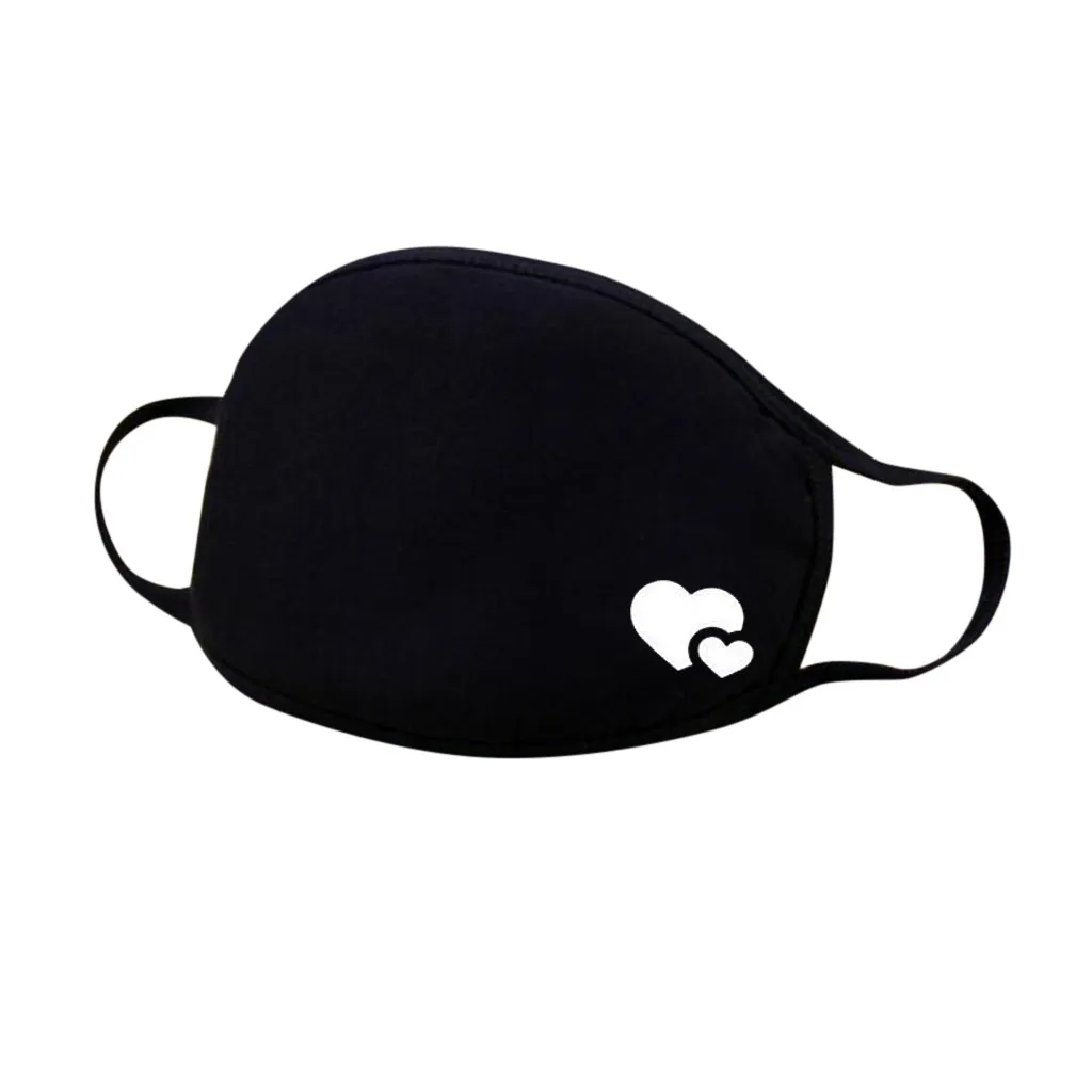 

1PCS Reusable Polyester Face Mask Fashion Unisex Adult Breathing Printing Black Mouth Cover Mouth Mask With Design Mascaras