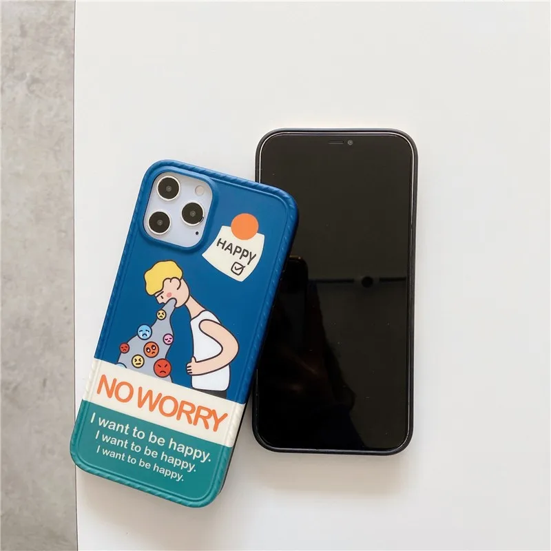 

Cute Personality creative boy girl soft Case For iPhone 11 12 Pro Max mini 7 8 Plus XR X XS MAX SE 2 silicone phone cover fundas