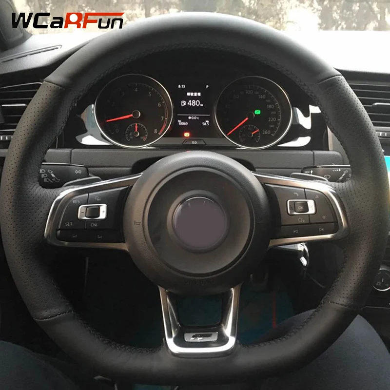 WCaRFun черная искусственная кожа фотосессия для Volkswagen Golf R 7 GTI MK7 VW Polo Scirocco 2015 2016 |