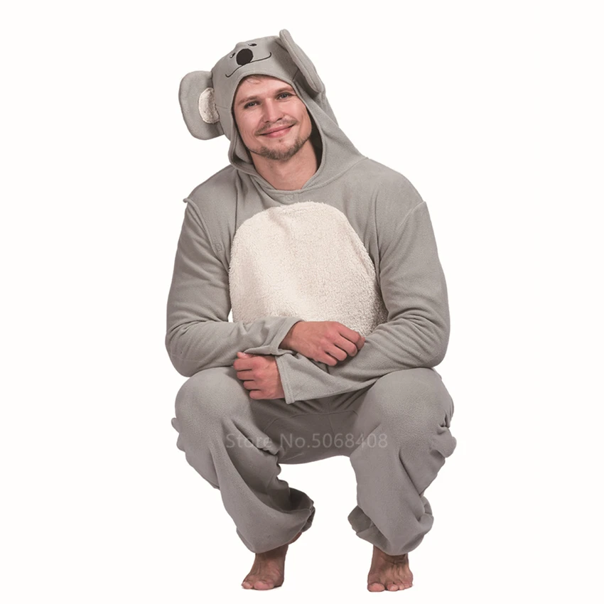 Комбинезон для косплевечерние Koala аниме серого и цвета унисекс Пижама взрослых