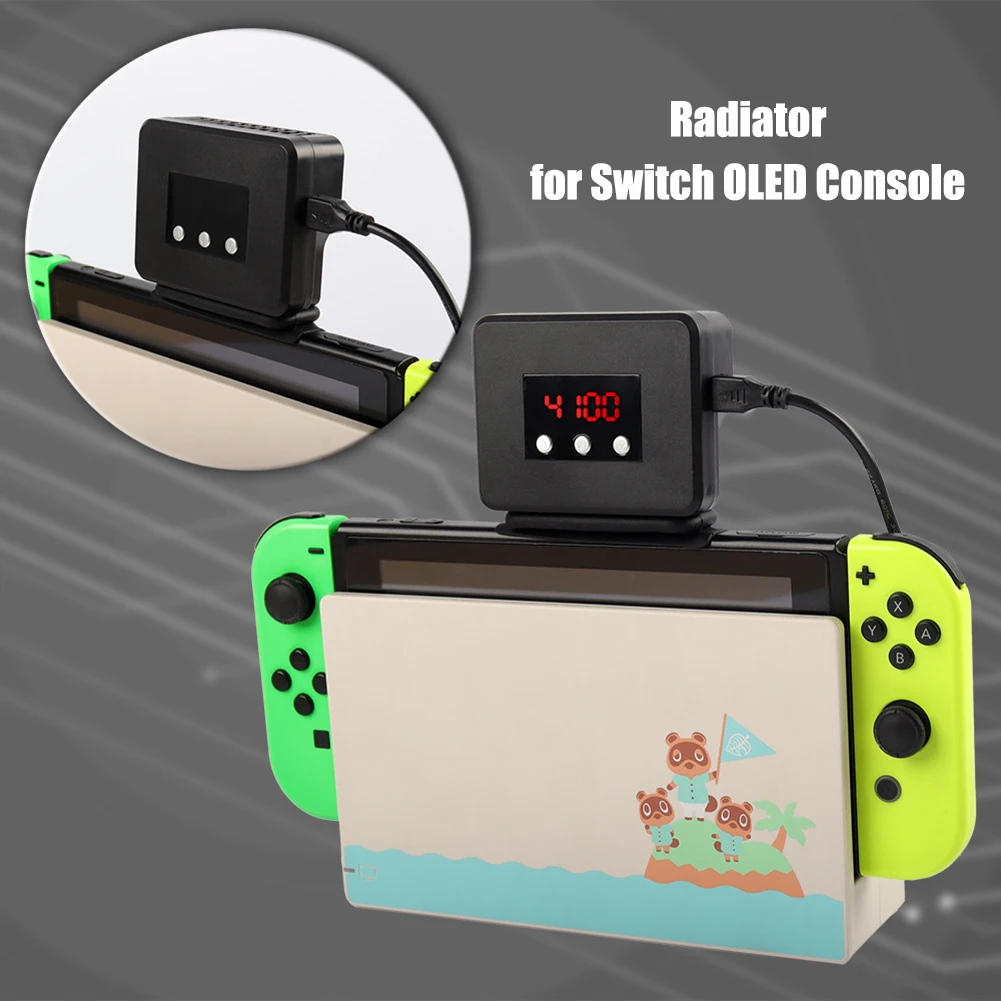 

Game Console External Cooler Radiator Digital Display Cooling Fan for NS Switch OLED Console Accessories