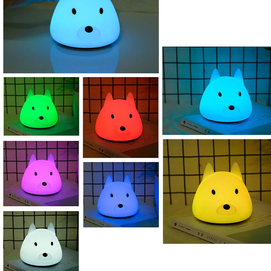 

Creative cartoon silicone clapping lamp cute colorful atmosphere bedside led touch Nightlight smart home table lampA572