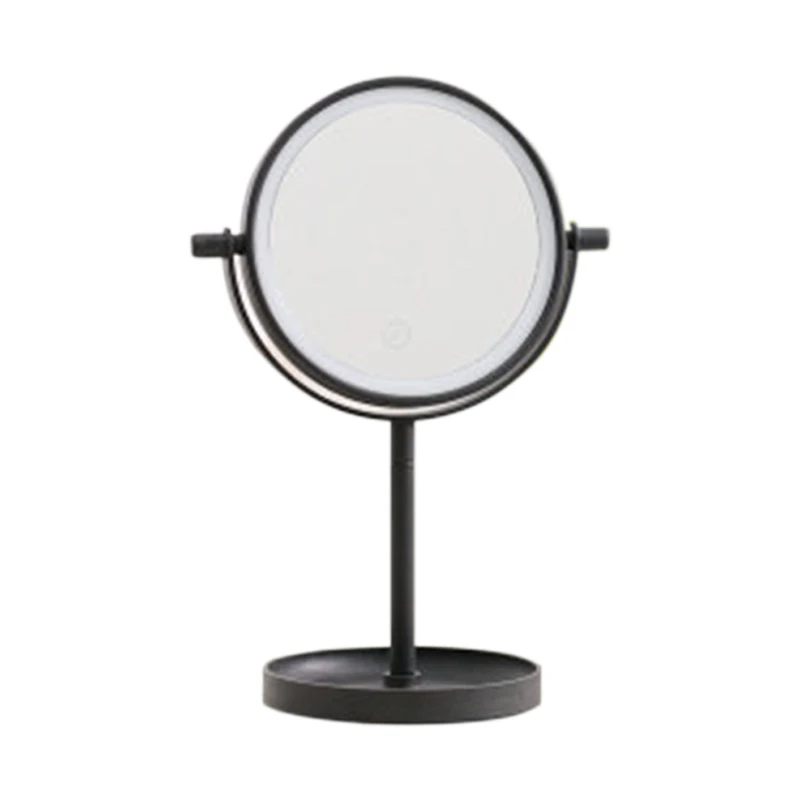 

COSTWAY 1 Side Standing Rotatable LED Makeup Mirror Table Ornament ABS Portable Battery Cosmetic Mirrors For Girls Room Tabletop