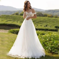 charming sweetheart wedding dresses 2022 lace appliques off the shoulder backless a line sweep train bridal gown robe de mari%c3%a9e