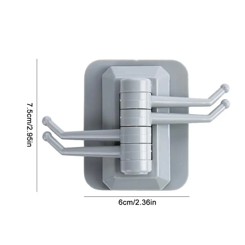 

4 Hooks Rotatable Kitchen Bathroom Hanger Rack Seamless Adhesive Hook Rotatable Strong Stick Hook Accessories