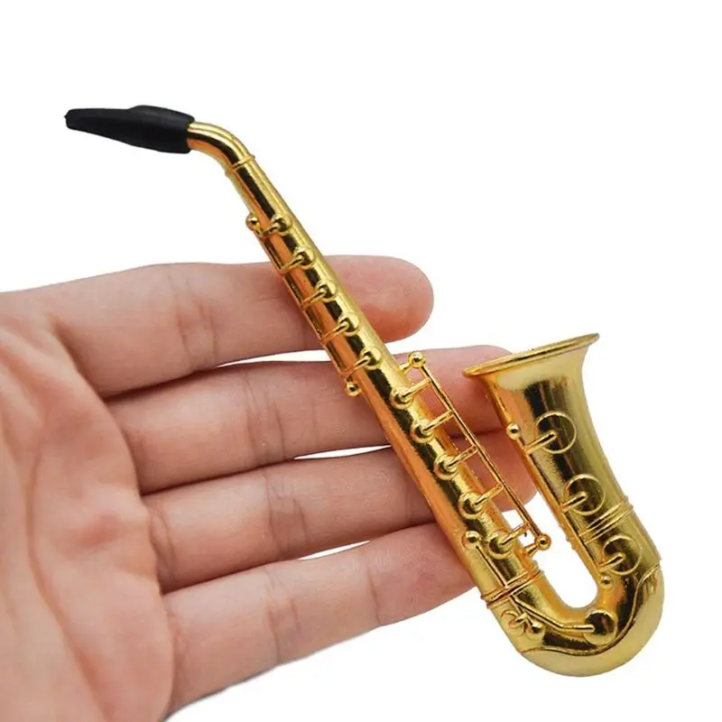 

Unique Saxophone Mini Portable Smoking Pipes Metal Tobacco Pipe Hookah Gifts