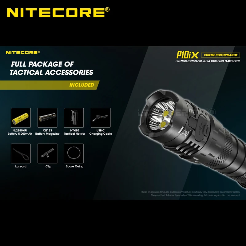 Перезаряжаемый светодиодный фонарик NITECORE P10ix 4000 люмен 4 светодиода CREE XP-L2 6 V6 с
