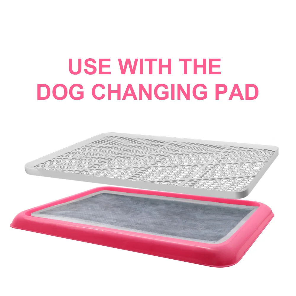 Portable Dog Toilet Indoor Training with Removable Post Pet Potty Tray Puppy Pad Holder For Small Medium Dogs |