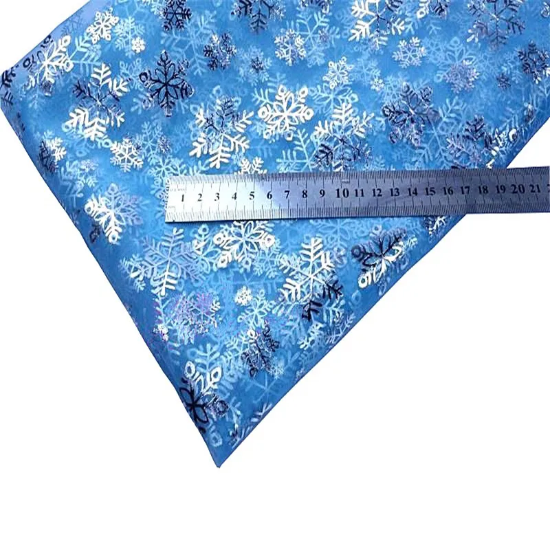 Ширина 1 55 м синяя Снежинка блестящая ткань органза сделай сам украшение для