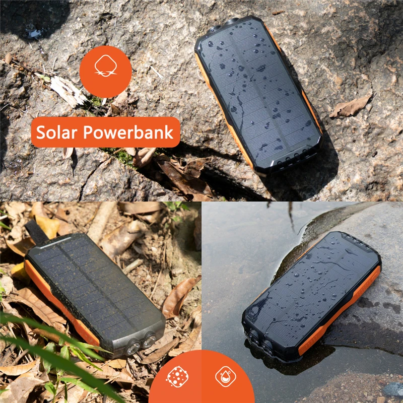 

25000mAh Wireless Solar Power Bank Portable Charger External Battery Pack Powerbank for iPhone 12 Samsung S21 Xiaomi Poverbank
