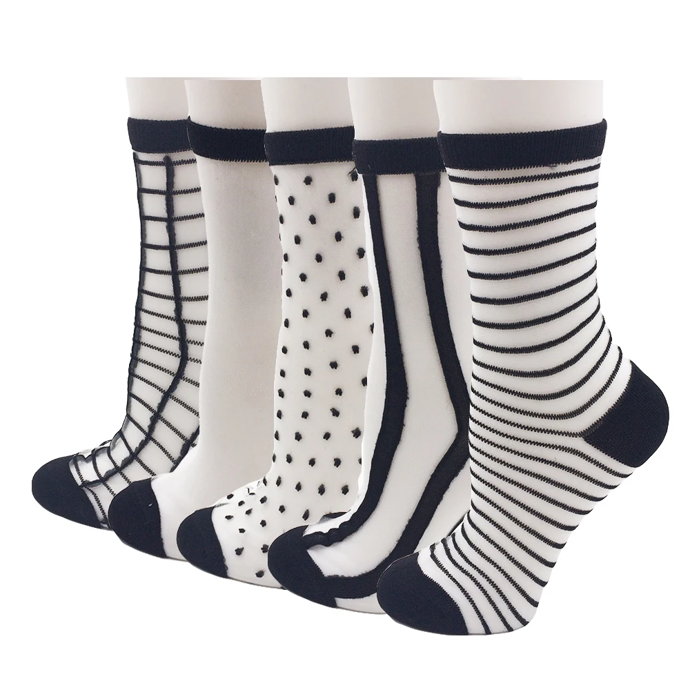 

PLUFR-1 summer Model Women Socks Business Fashion Black White Gray Cotton Socks