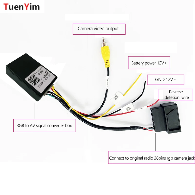 Car 26 PIN RGB to CVBS (RCA) AV Signal Converter Adapter for Original Rearview Backup Camera For VW passat CC Tiguan Car 26 PIN RGB to CVBS (RCA) AV Signal Converter Adapter for Original Rearview Backup Camera For VW passat CC Tiguan