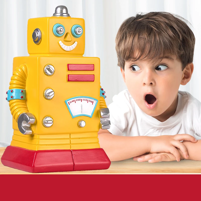 

Fun cartoon robot children piggy bank Creative gift toy coin box idea