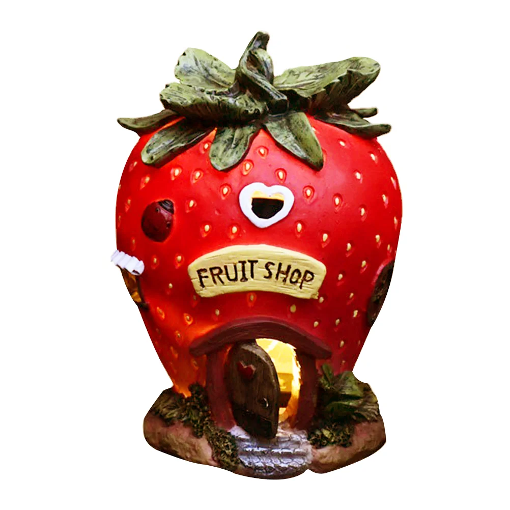 

Домик полимерный для улицы, украшение из полимерной глины, полимерный домик для дома с клубничным орнаментом, садовый декор, 1 шт.