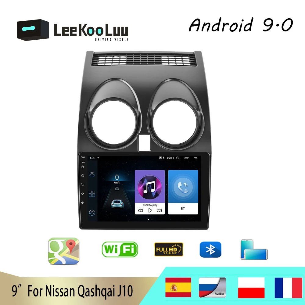 Автомагнитола LeeKooLuu 2 din Android 9 GPS мультимедийный плеер для Nissan Qashqai J10 2006 2007 2008 2009 2013