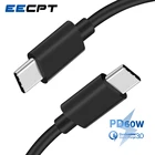 EECPT PD 60 Вт USB Type C кабель для USB C кабель Быстрая зарядка 4,0 Type-C кабель для Samsung S20 S10 Xiaomi MacBook Pro