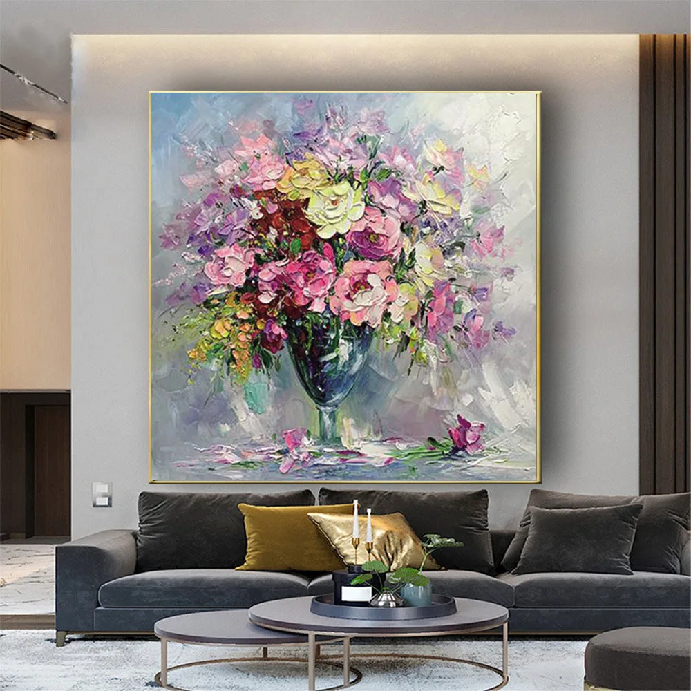 Ручная роспись современный свадебный нож цветок настенная картина Декор дома