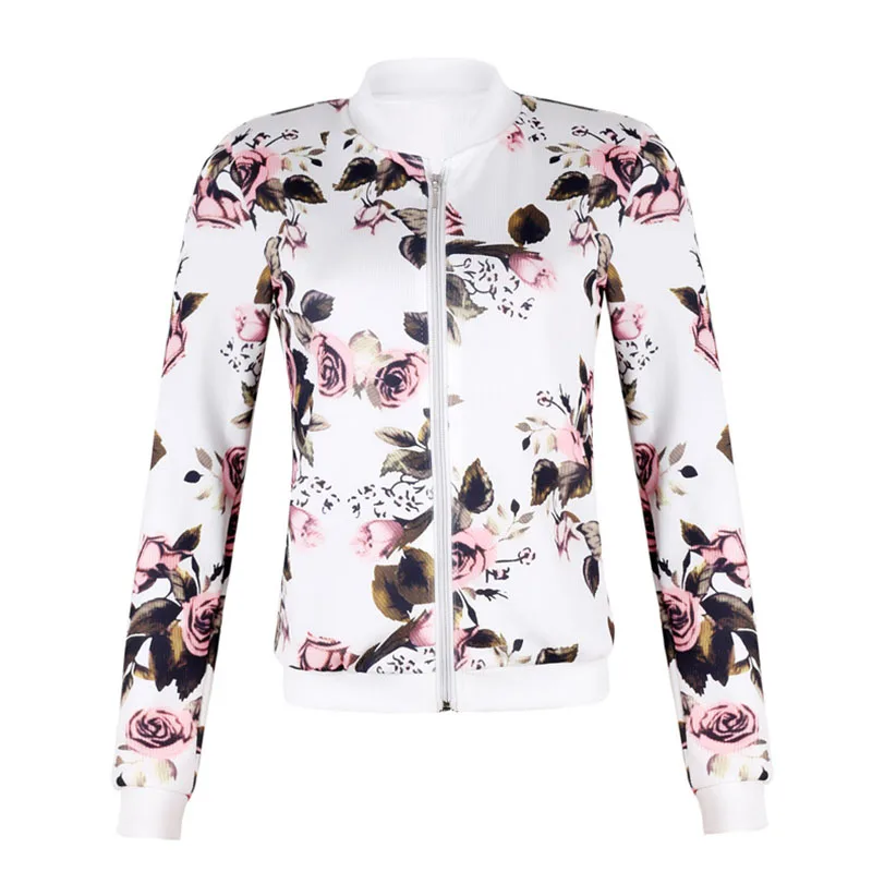 

Women's Coat Fashion Spring Autumn Fashion Women Coat 2021 New Long Sleeve Printing Crew neck Short Slim Women Coat NUW912
