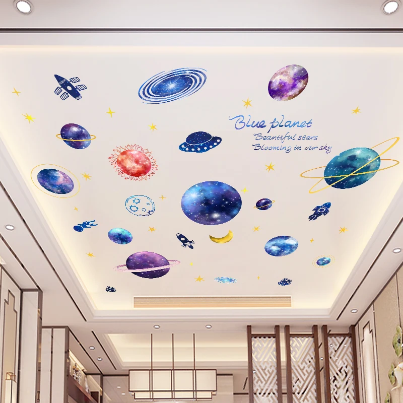 Наклейки на стену в спальню детскую комнату звездное небо потолок декоративные