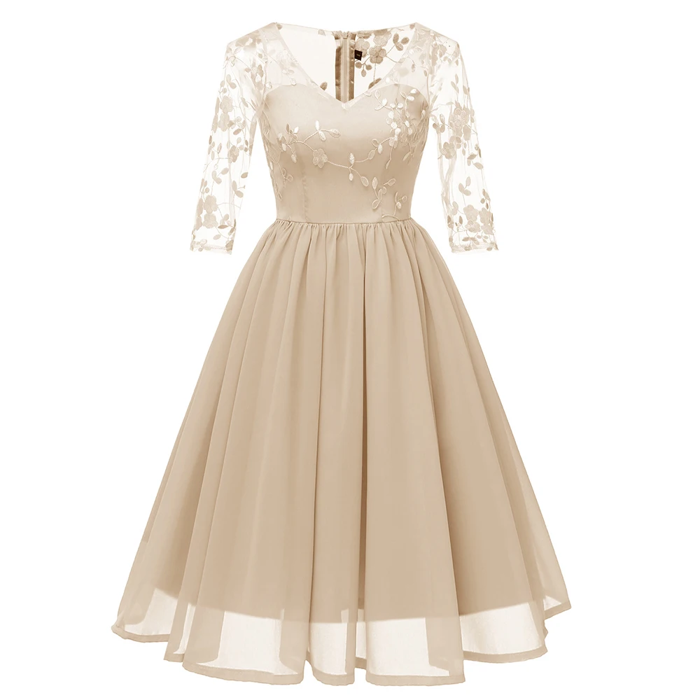 

Big Size Floral Embroidery Dress Women Plus Size Mesh+chiffon Dresses Retro Hollow Out Clothing Elegant Evening Party Vestidos