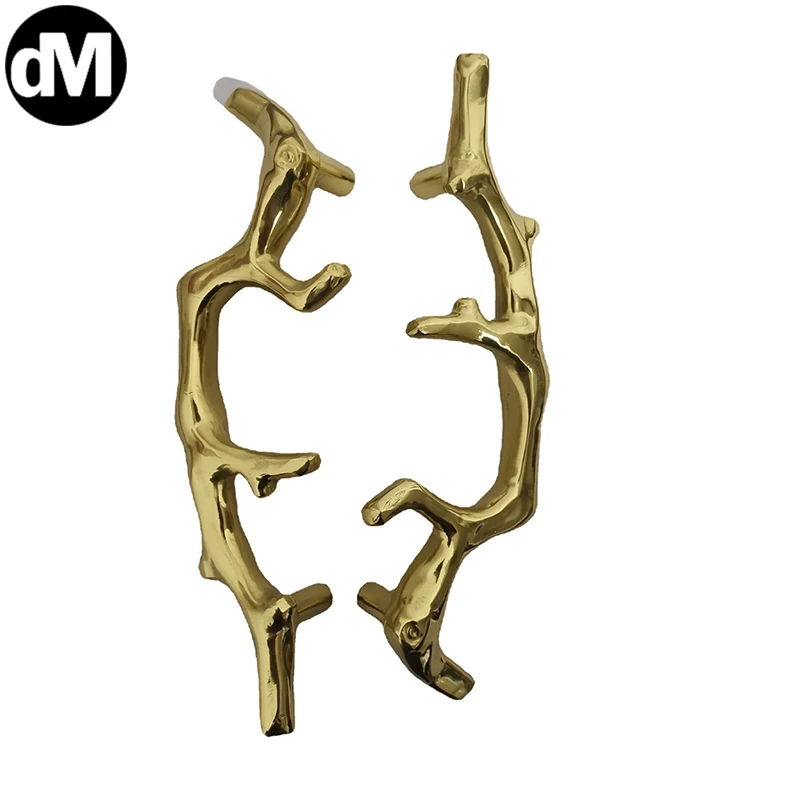 

DM 1pcs/Set Brass Tree Branches Brass Double-Hole Drawer Knobs Cabinet Pulls Door Handle Furniture Home Fitting Kits Shoe-Box