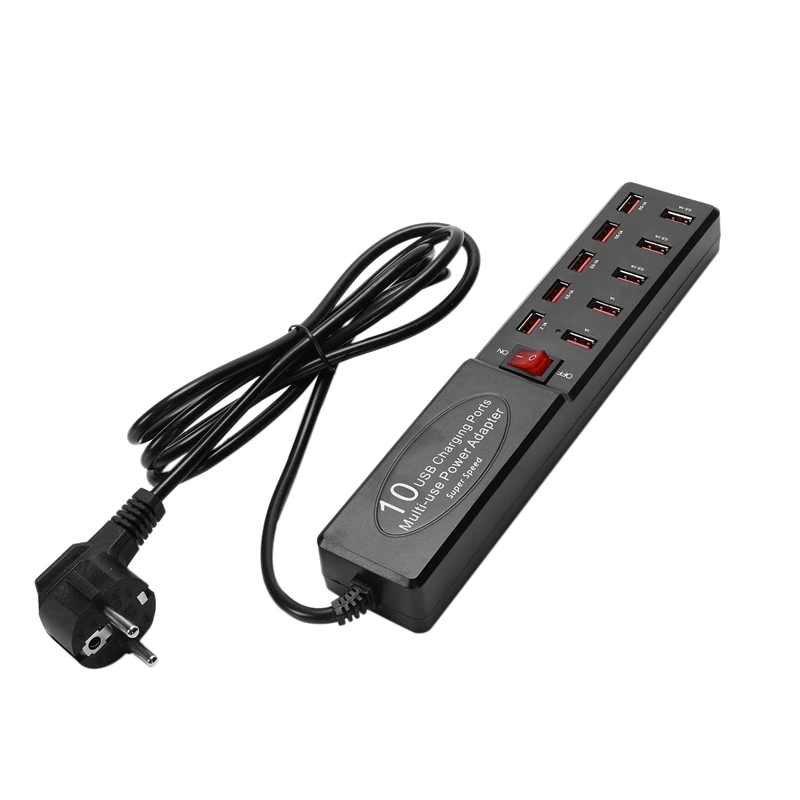Мульти 10 портов Ac Usb концентратор быстрый блок питания адаптер настенный