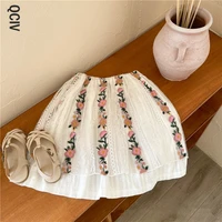 summer baby girls princess skirts embroidery floral korean style toddlers kids cotton skirts