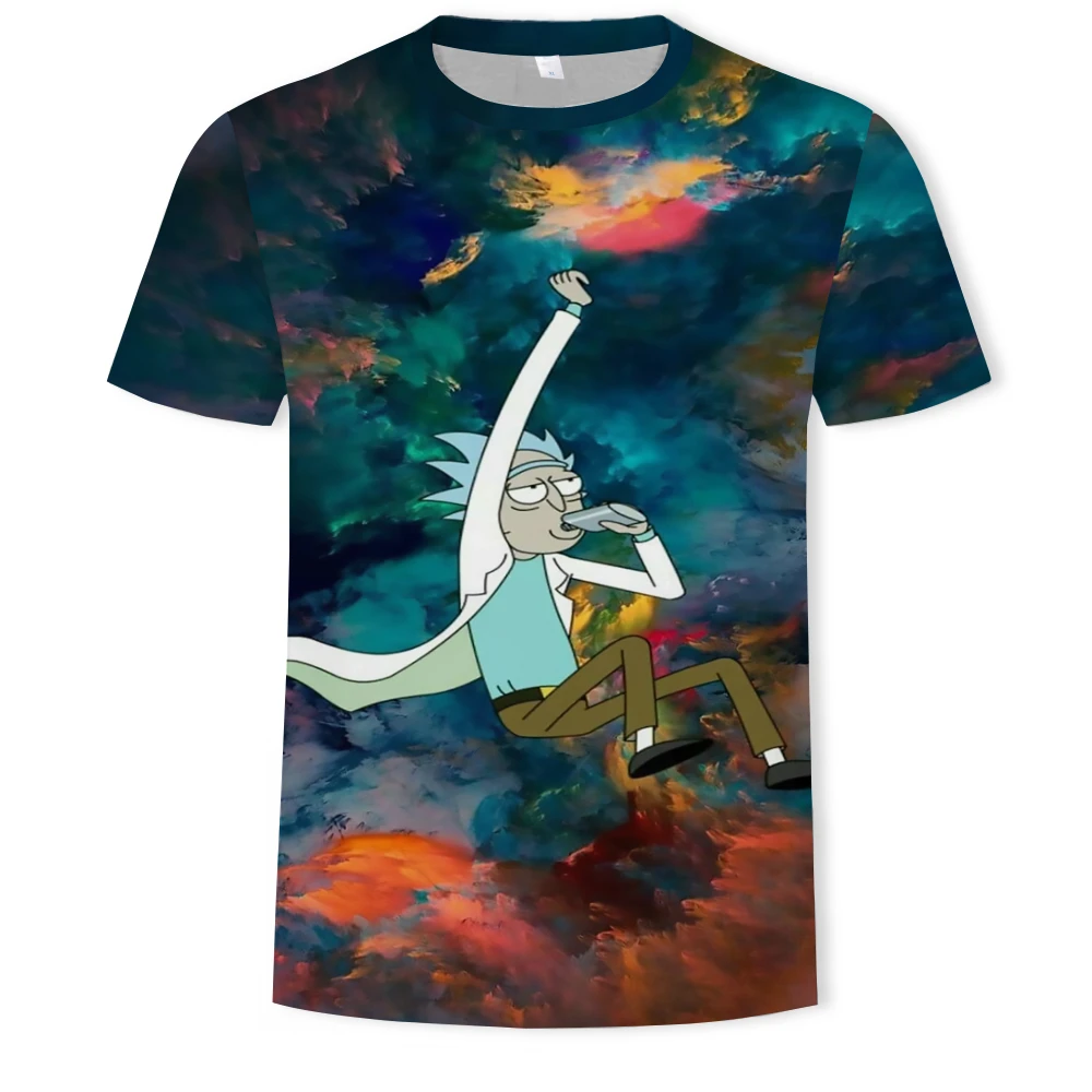 

2021 summer fashion new Modi cartoon 3D printing men's short-sleeved trendy street and alley casual T-shirt apparel