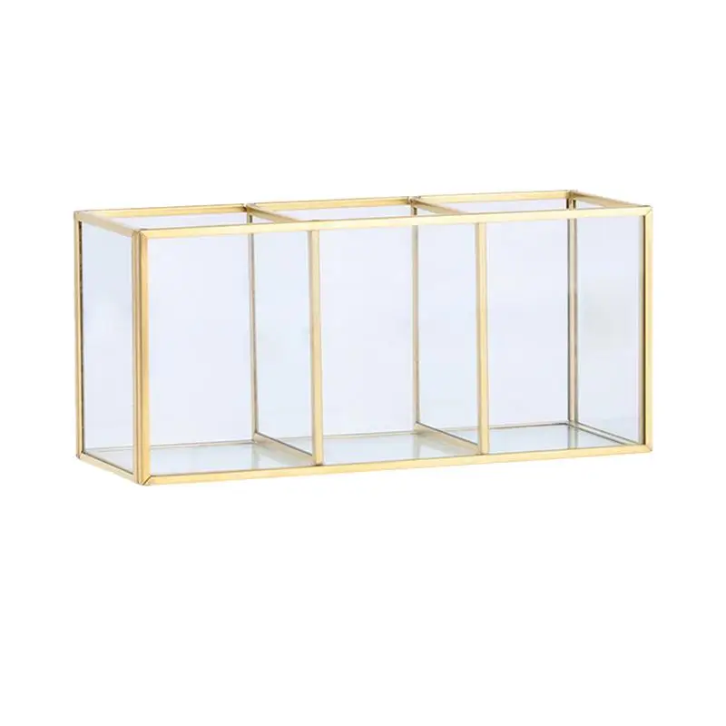 1 шт. Золотая стеклянная шкатулка для драгоценностей органайзер стола коробка