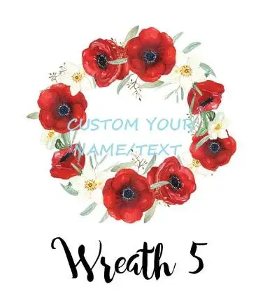 Wreath 5 Персонализировать название халаты для невесты и подружек подарки, изготовленный на заказ белый цветочный халат атласный, пижамы для невест, кимоно - Цвет: Wreath 5