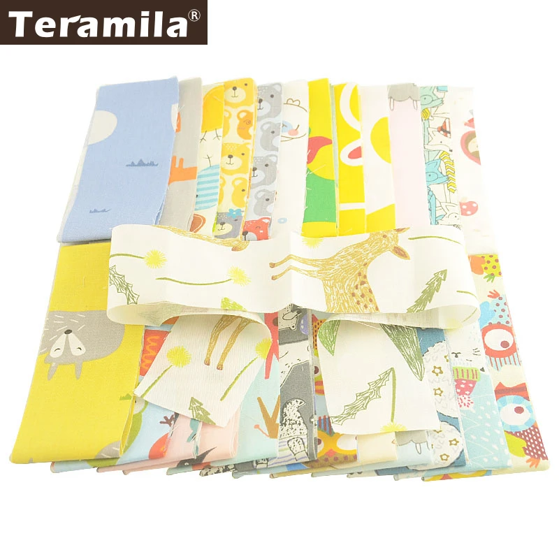 Teramila животный мультфильм 100% хлопок ткань 5x50 см желе рулон полосы Telas Сделай Сам