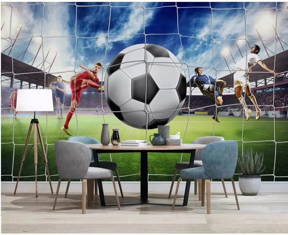 3D стены Бумага чемпионата мира по футболу 3d футбол задний фон стадион настенные