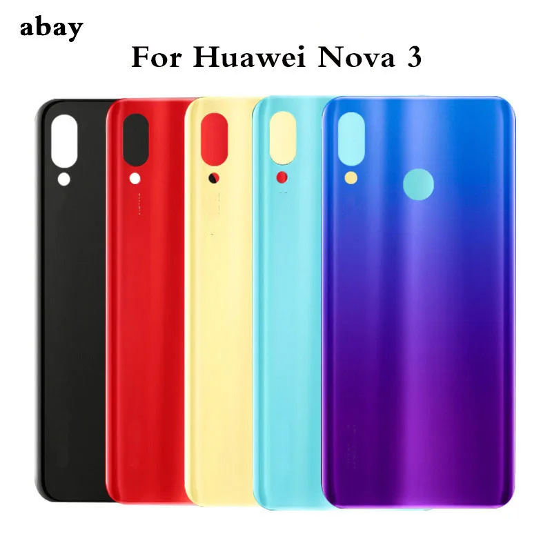 Задняя крышка для Huawei Nova3 стеклянная аккумулятора Nova 3 задняя смартфона запасная