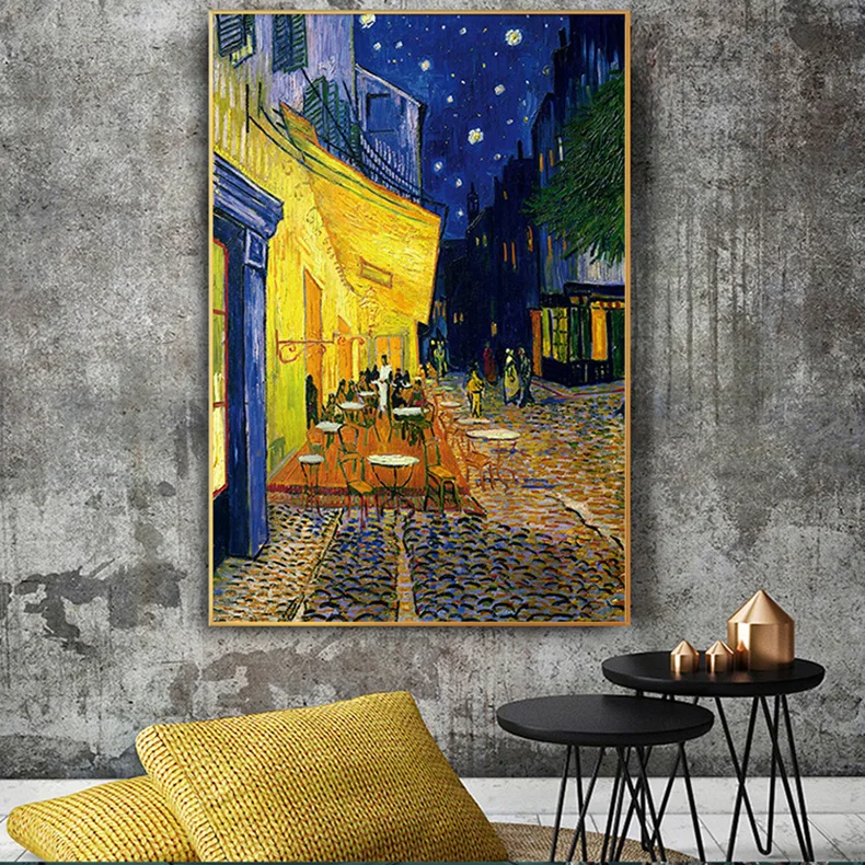 Знаменитый Ван Гог кафе терраса ночью картина маслом Репродукции на холсте