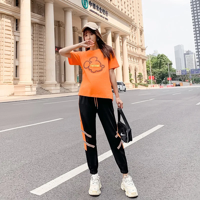 

2021 Summer Sports Women's Korean Fashion Fashion Net Red Casual Two Piece Suit for Women