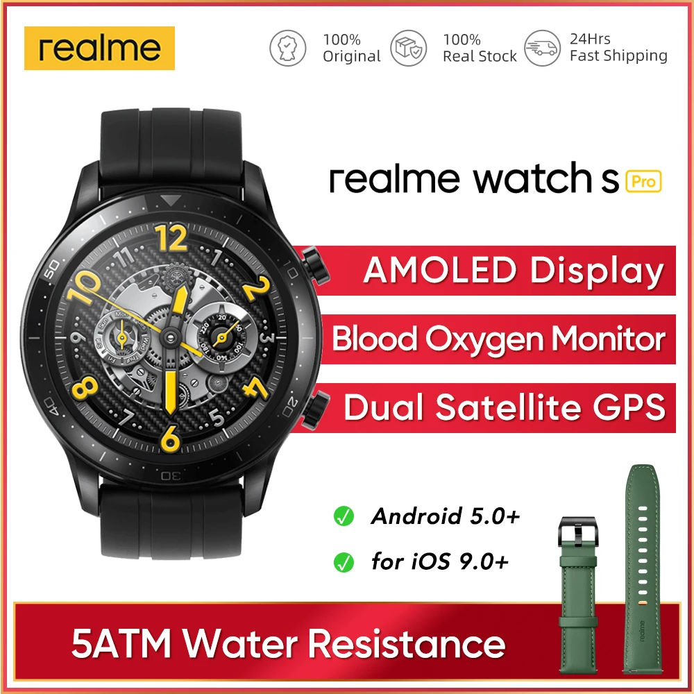 

realme Watch S pro Smart Watch 1.39"Always-On Display Powerful Dual Processor Dual Satellite GPS Global Version For Android iOS