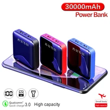 Mini Power Bank 30000mAh Fast Charging Powerbank LED HD Display Two-way Quick Charge Portable External Battery Charger for Phone