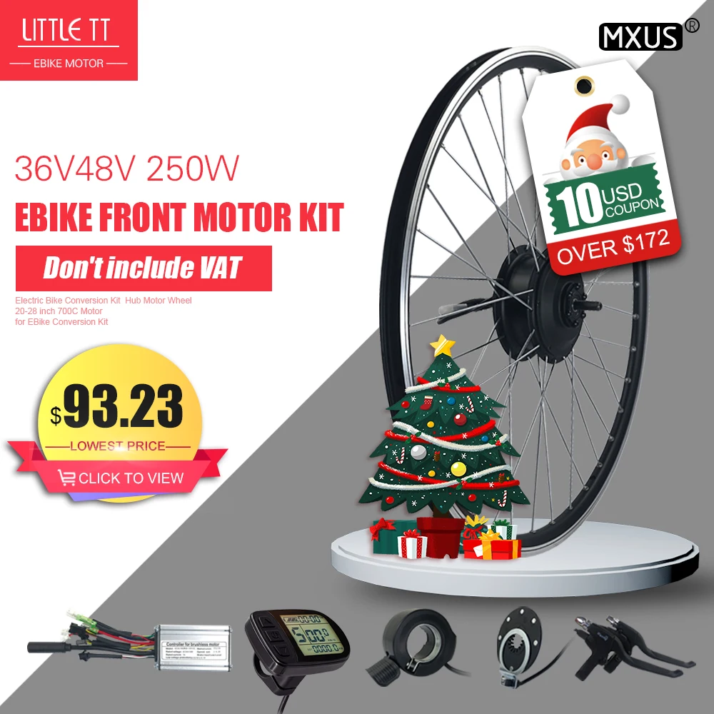 

MXUS Brand Electric Bicycle Conversion Kit 36V48V 250W Front Hub Motor Wheel 20 24 26 27.5 28 29 700C inch Ebike Conversion Kit