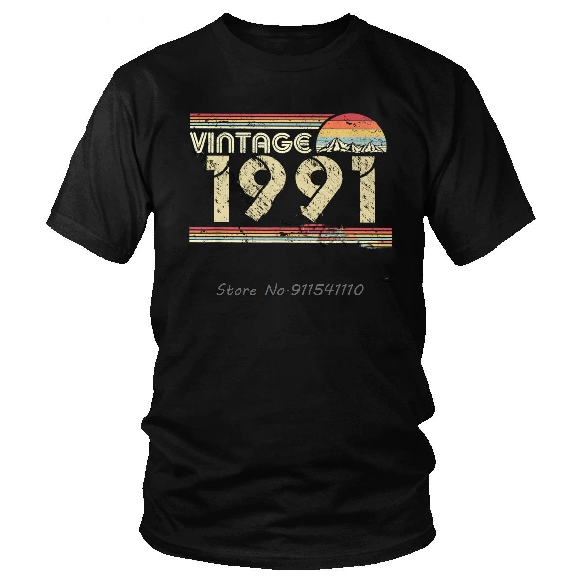 Последний писк моды! Футболка для мужчин хлопок классический винтаж 1991 футболка
