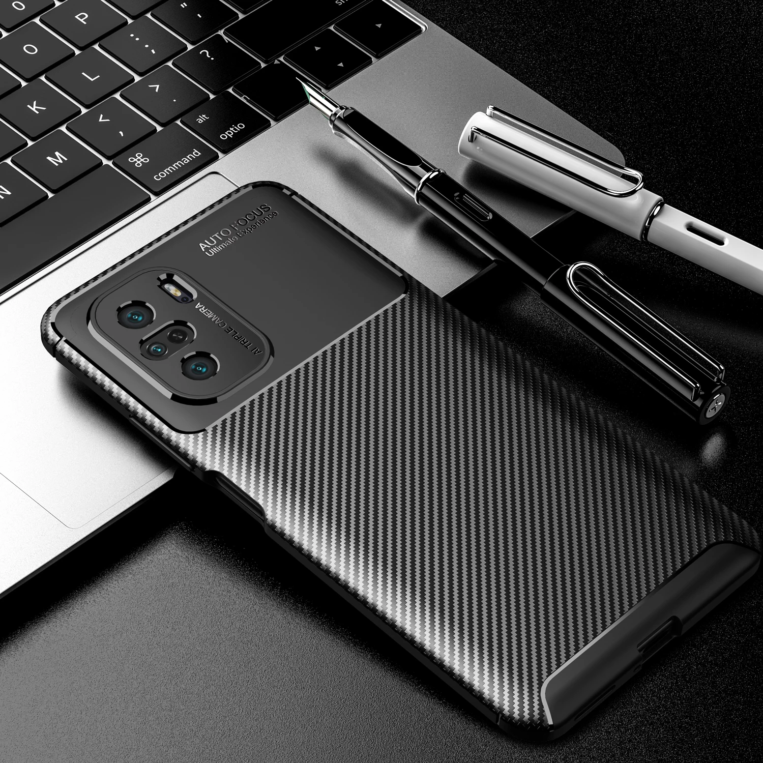 

Luxury Business Shockproof Ultra Thin Anti-Fall Carbon Fiber Feel Phone Case For Xiaomi Redmi K30S K30 K40 Pro Ultra Zoom Cover