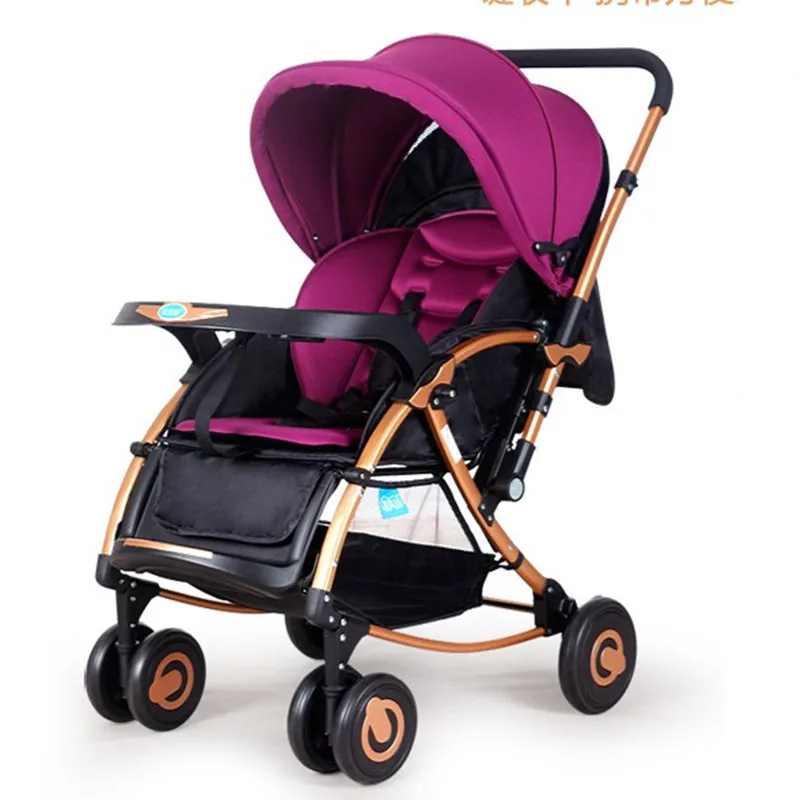 Lightweight baby stroller bi-directional folding stroller can sit reclining cradle shock-absorbing stroller