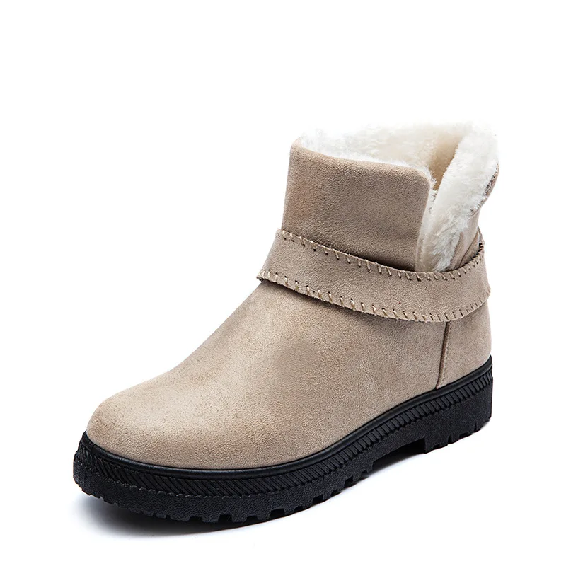 

YourSeason 2021 Winter Ladies Shoes Buckle Strap Round Toe Flat With Plush Concise Platform Warm Snow Boots Size 41 44