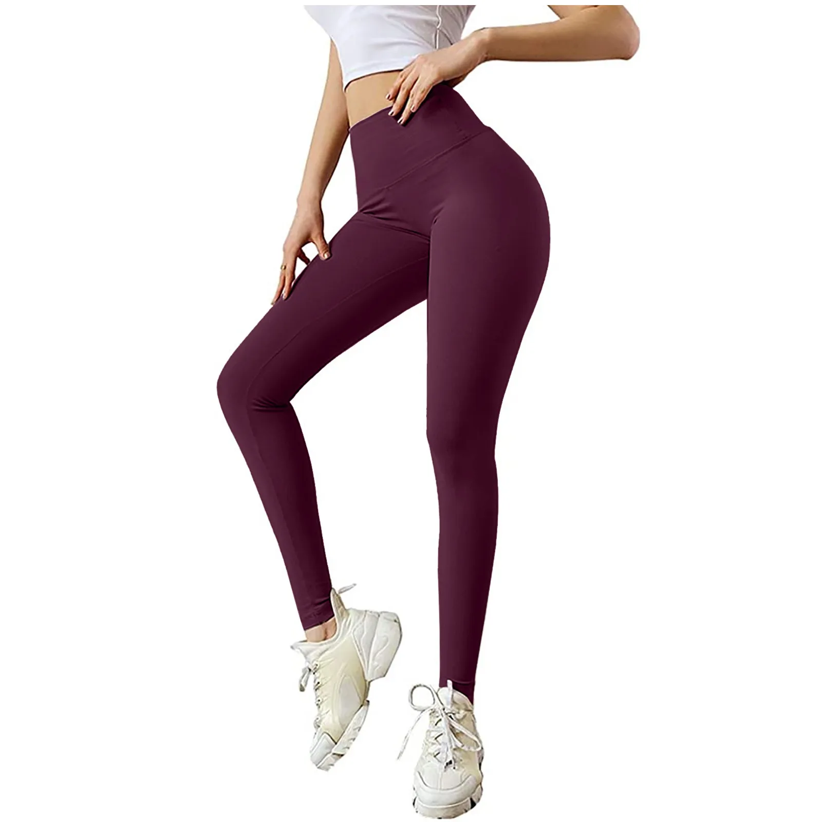 

High Waist Push Up Pants Fashion Ladies Pure Color Hip Lifting Elastic Fitness Running Pants Sport Training Legging 2021