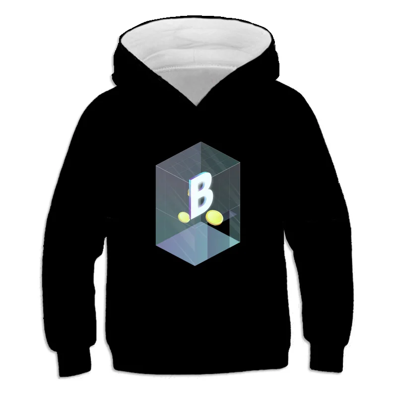 Толстовка с капюшоном для мальчиков и девочек подростков надписью B толстовка s
