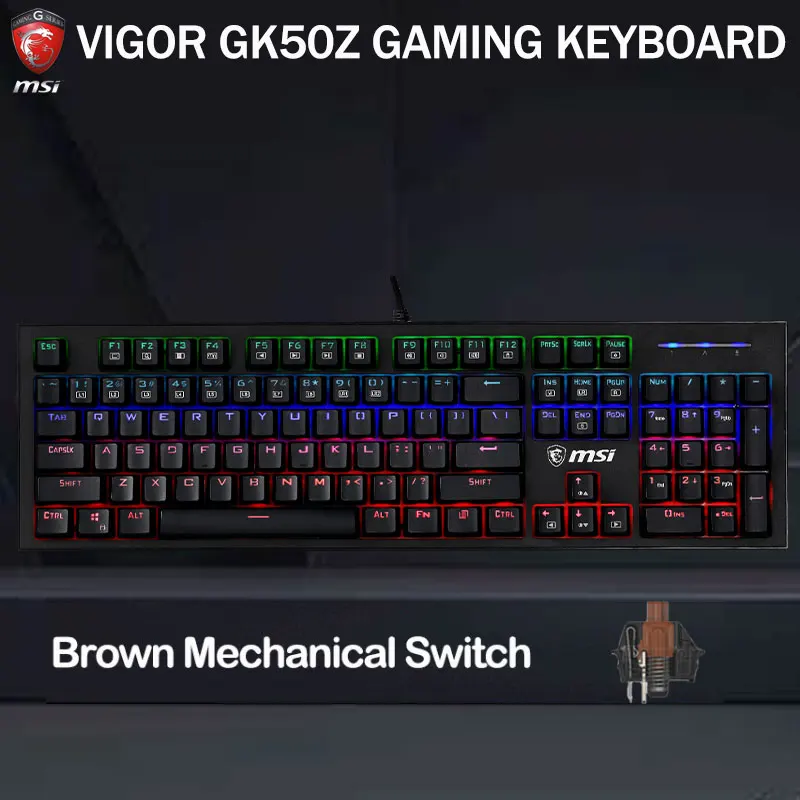 Игровая клавиатура MSI VIGOR GK50Z механическая Проводная игровая RGB 104 клавиши с