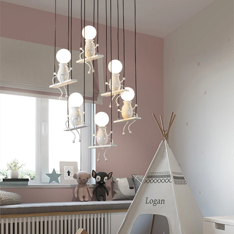 Nórdico moderno E27 LED-Lámpara de pared de hierro forjado chico modelo apliques de luz interior dormitorio cocina sala de estar estudio decoración escaleras